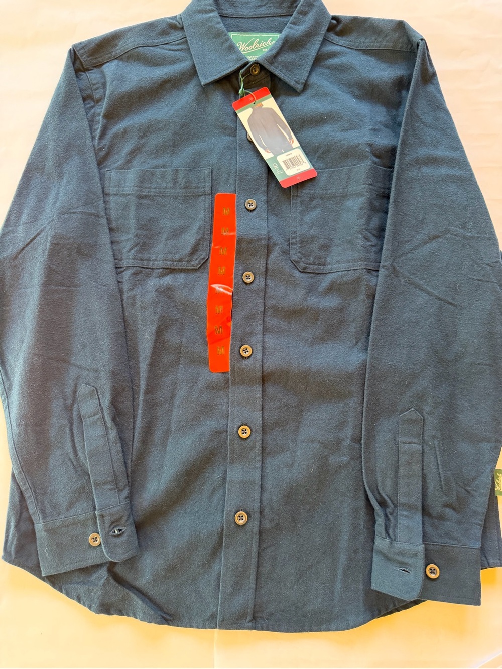 Woolrich Men's Navy Button-Up Shirt Jacket Medium